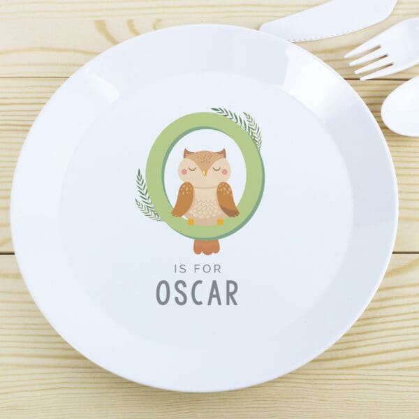 Personalised Animal Alphabet Plastic Plate
