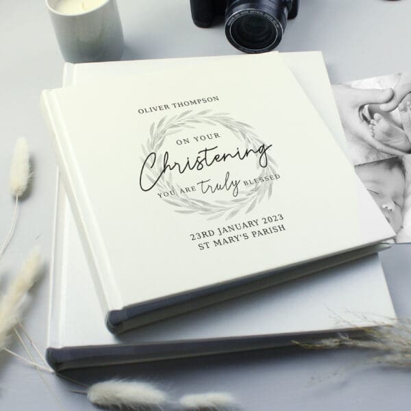Personalised 'Truly Blessed' Christening Square Photo Album