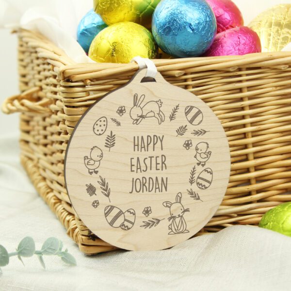 Personalised Happy Easter Wooden Decoration