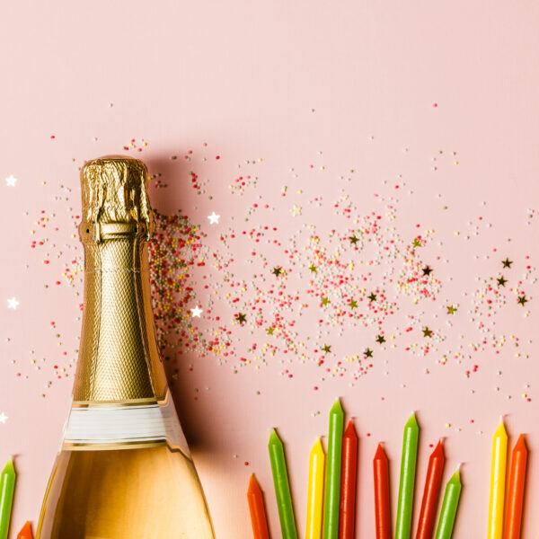flat lay of celebration champagne bottle with spr 2023 11 27 05 25 12 utc