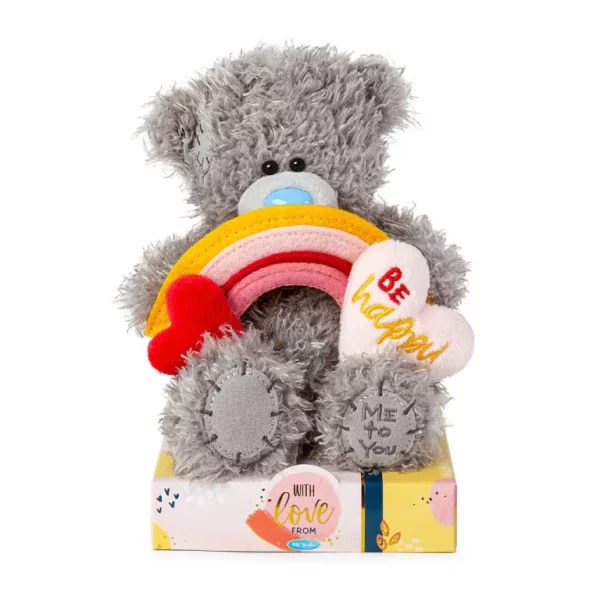 Me to You Tatty Teddy 'Be Happy' Bear Holding Rainbow