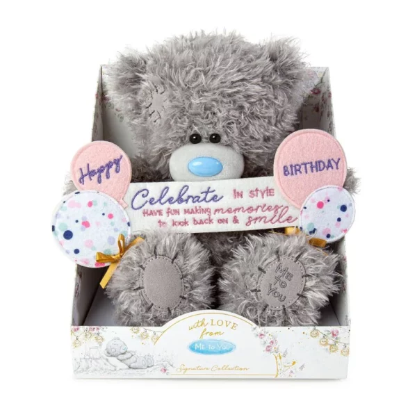 Me to You Tatty Teddy Happy Birthday Bear with Balloons