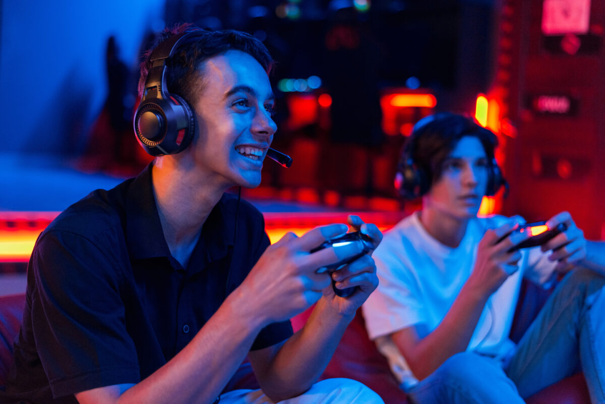 two teen friends are playing a game console 2023 11 27 05 09 27 utc 1