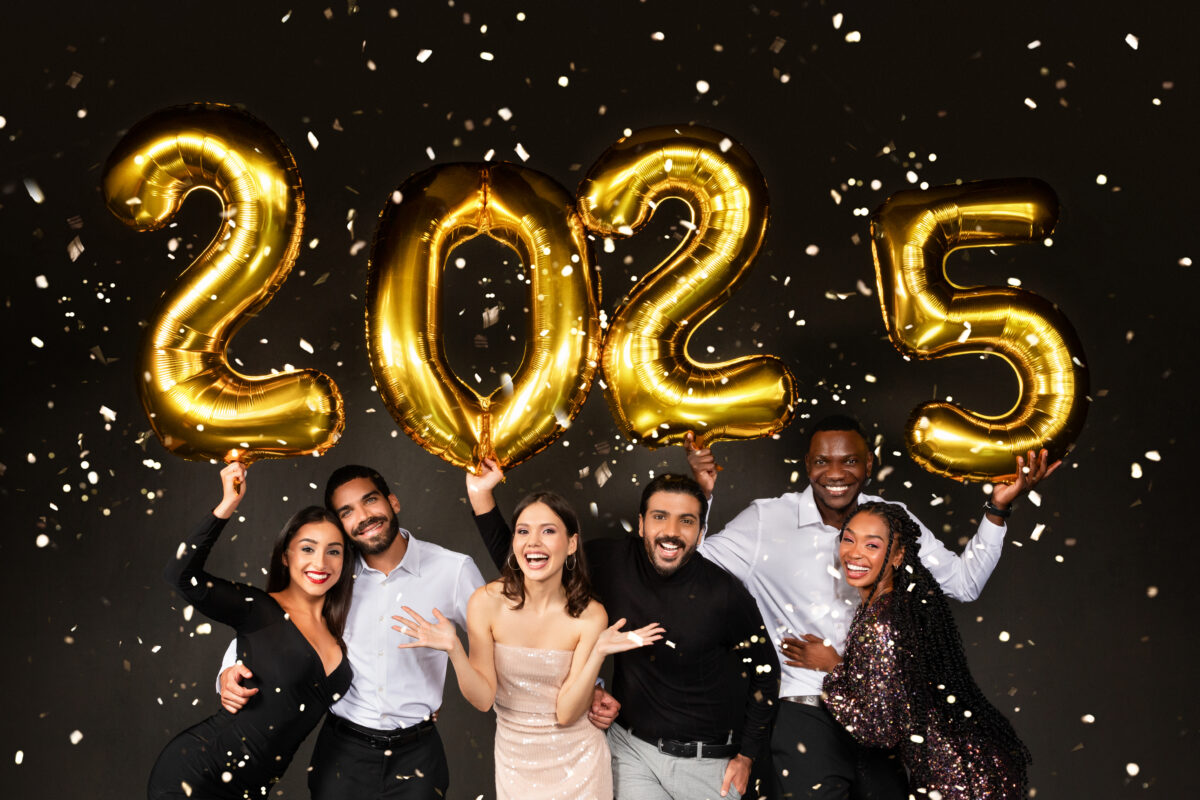 happy multiracial people celebrating new year 2025 2023 11 27 05 03 49 utc